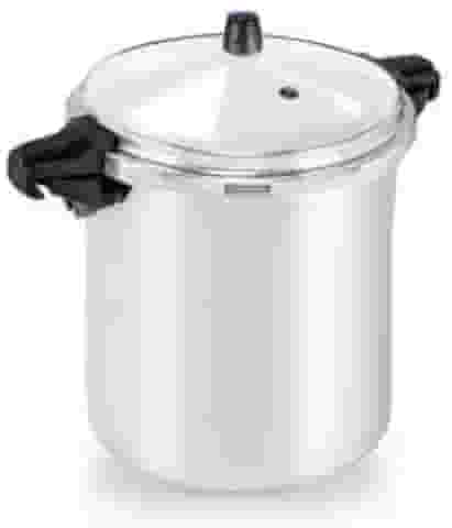 Panela de Pressão Industrial 24 Litros, Alumínio Polido, Fechamento Externo, 2 Válvulas de Segurança, Alças Antitérmicas Hotel Restaurante Bares Feijoada Sopa Cozinha Industrial e Doméstica