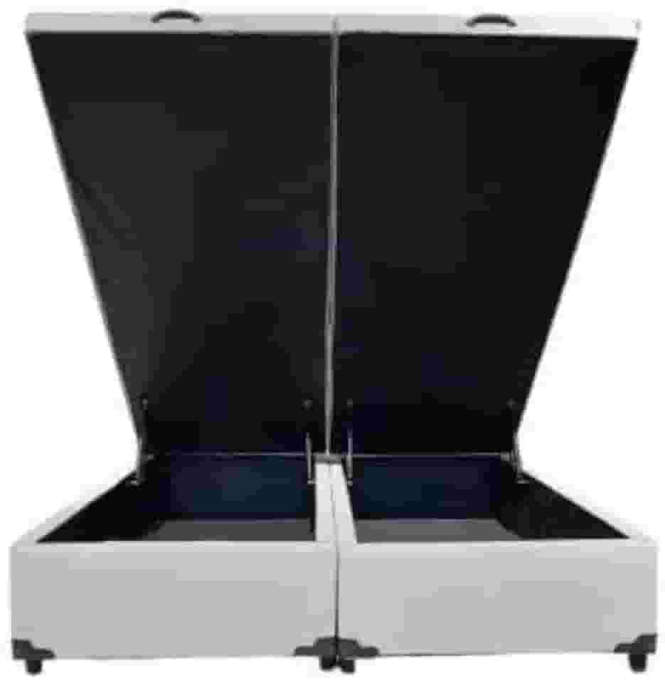 Cama Box Baú Casal Bipartido Linhão Cinza Com Pistão A Gás - Estrutura Reforçada - Imperium do Sono