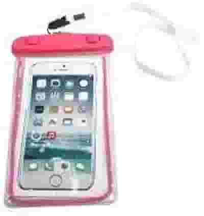 Capa Case Bolsa Prova D'Água PVC Impermeável com Alça, 6 Polegadas (Rosa)