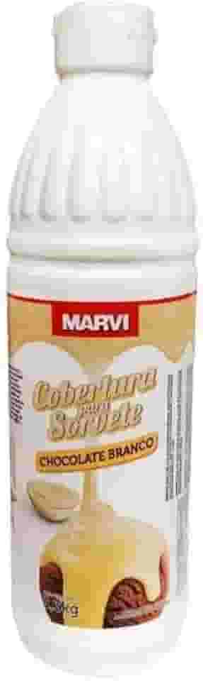 Cobertura Para Sorvete Calda Sabor Chocolate Branco 1,3kg Marvi
