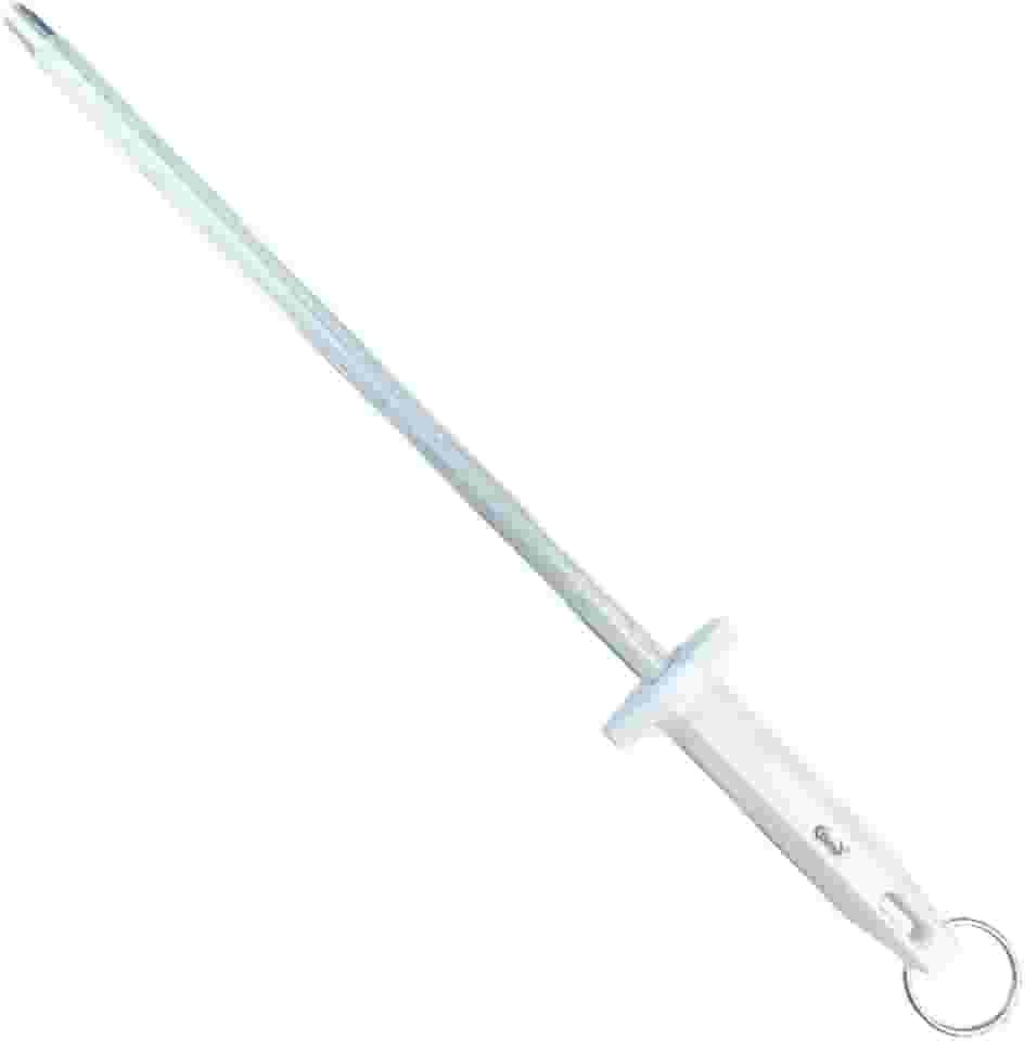 Chaira Profissional em Aço com Revestimento de Cromo, Cabo Ergonômico em Polipropileno com Proteção, Haste Estriada e Lisa