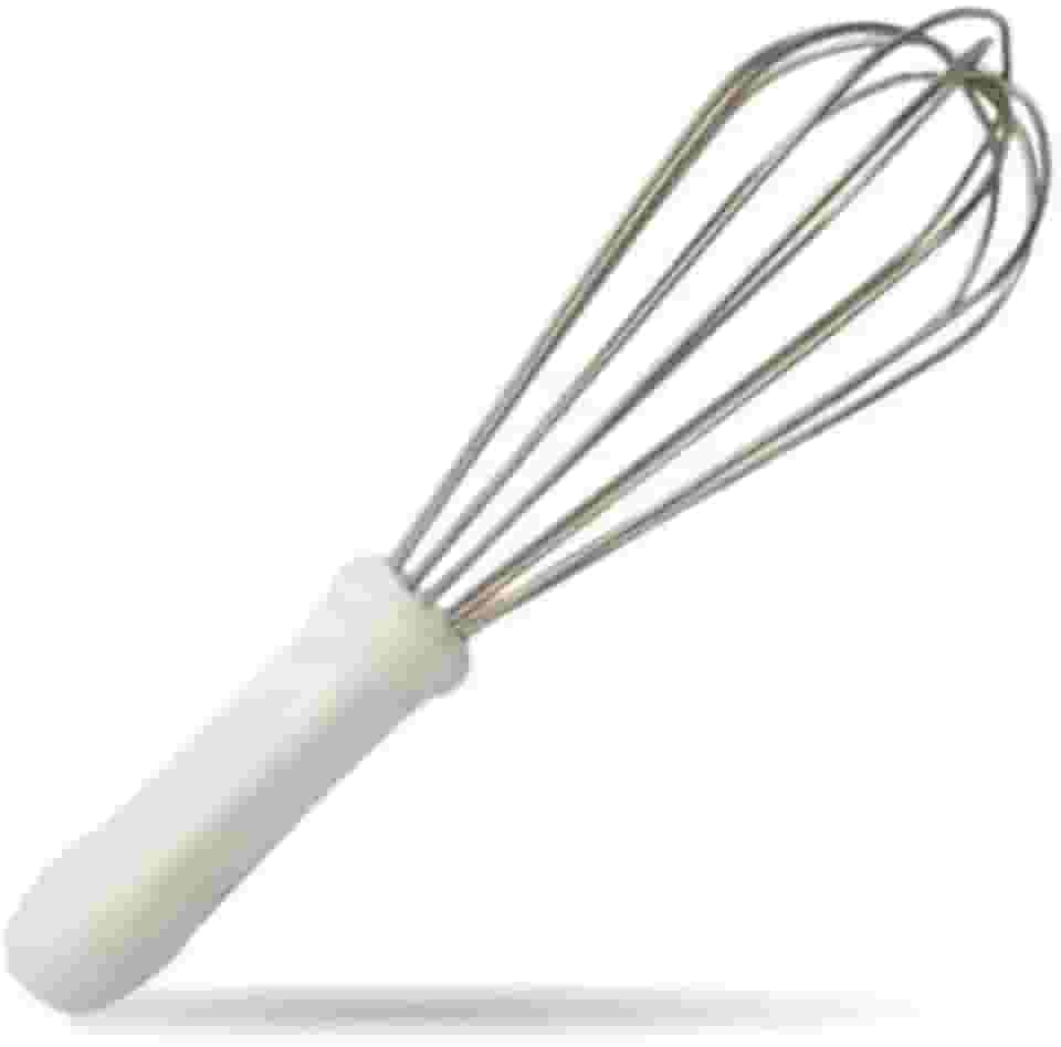 Batedor Fouet Inox Profissional Branco 25cm 30cm 35cm 40cm Fue Creme Clara Bolo Massa(25cm)
