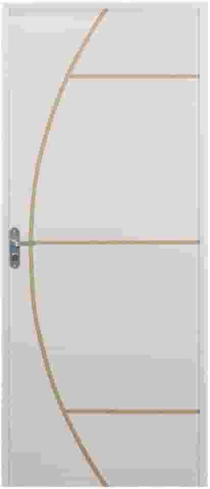 Kit Porta de Madeira Decorada 212x85cm com Batente de Aluminio 3,6cm Gáucha Mgm Branco