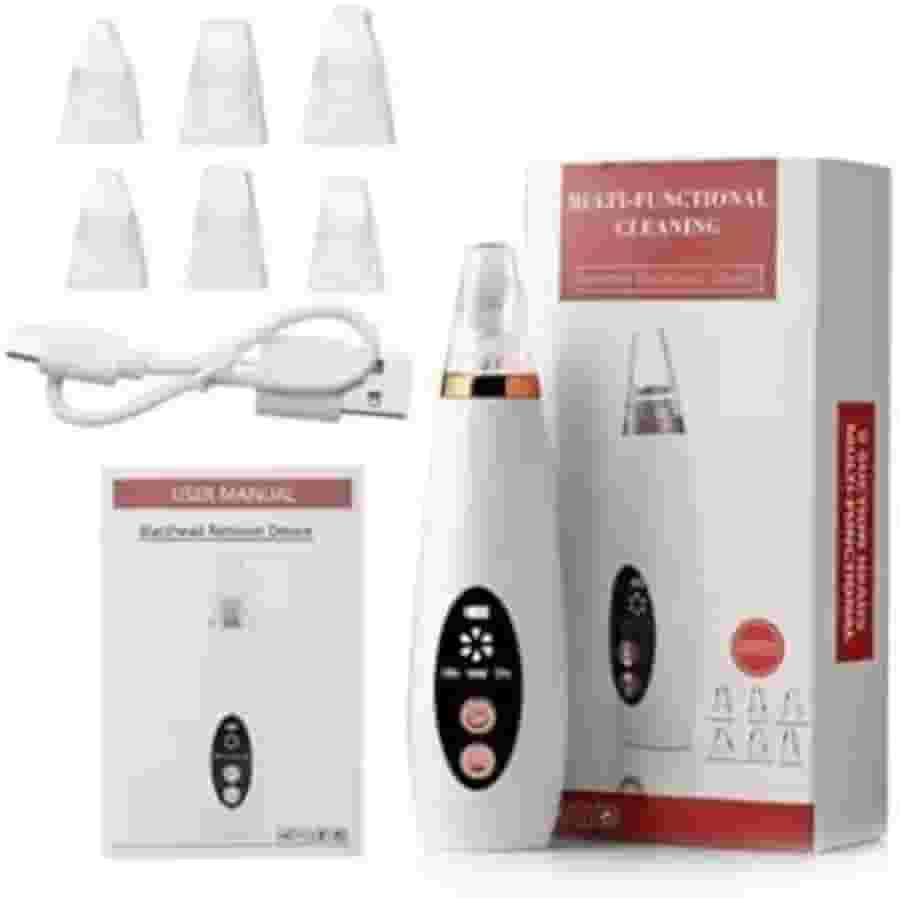 Removedor de Cravos Extrator Sugador Espinhas Poros Cleaning Acne a Vácuo Elétrico Aparelho Sucção Dermobrasão Recarregável USB Portátil Peeling Limpeza Facial Aspirador Cuidados Rosto Nariz Máquina Espremedor Tirar Cravos FAZING (Rosa)
