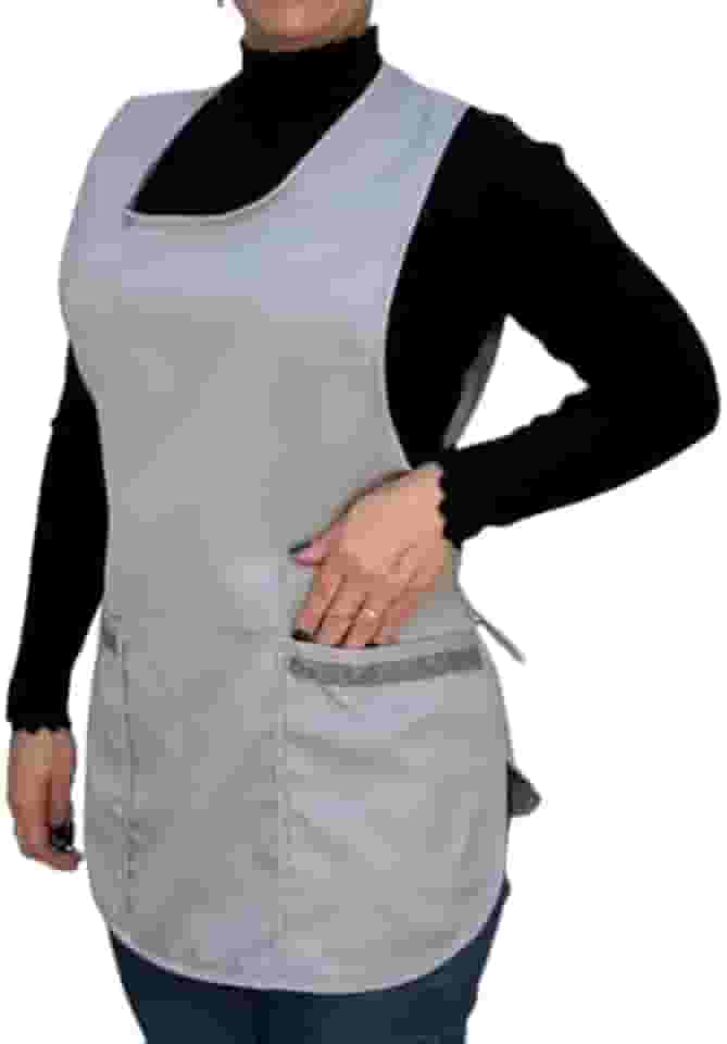 Bata Feminina Jaleco Oxford Ajustável 36-48 com Bolsos Laterais – Avental Profissional para Trabalho