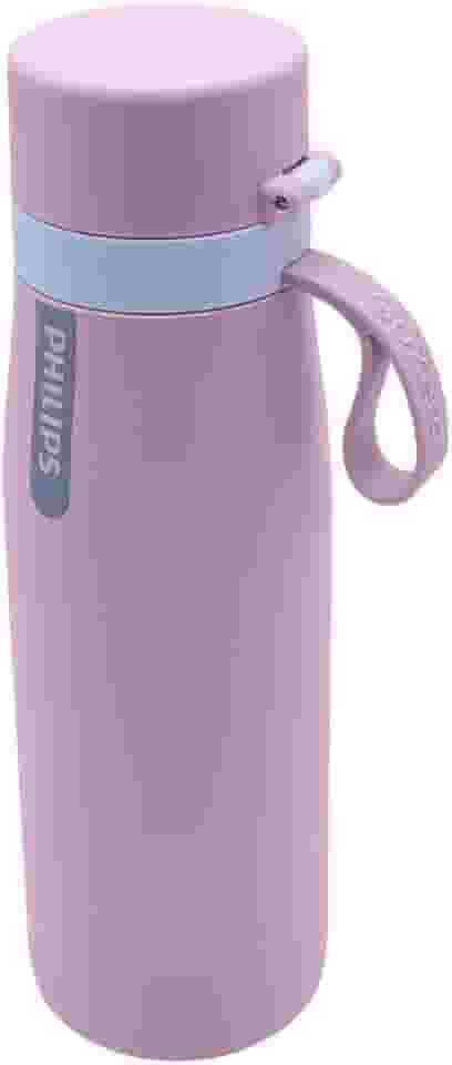 Garrafa de agua Philips AWP2771PKR Rosa - Squeeze com Capacidade de 550ml Com Filtro AWP285 GoZero Daily com estrutura em aço inoxidável