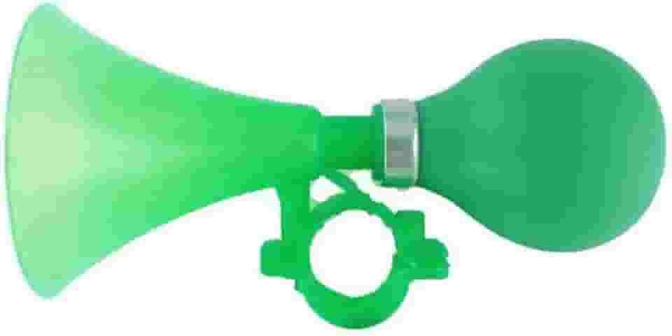 Buzina de ar para bicicleta infantil, 1 peça de alarme colorido para crianças, meninos, meninas, guidão de plástico, sino, scooter, acessórios para bicicleta (verde)