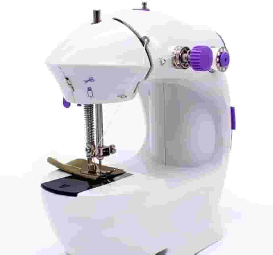 Mini Máquina de Costura Portátil 2 Velocidades Bivolt Com Pedal - Tubarão Stores