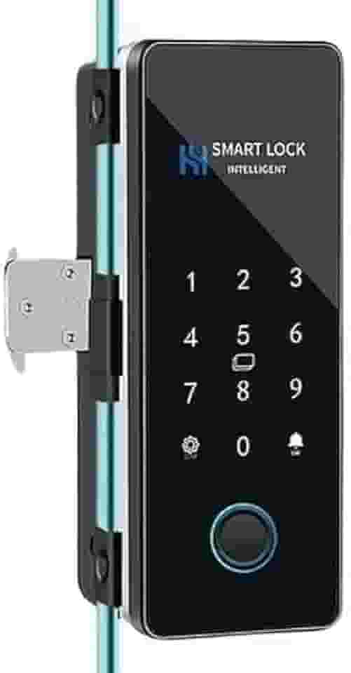 Fechadura Digital Biométrica WiFi para Porta de Vidro, com Impressão Digital, Cartão e Senha, Controle por Aplicativo, Estilo Moderno, para Residências (Vidro com Alvenaria)