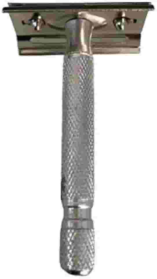 Aparelho de Barbear Antigo de Metal Vintage Prata Unissexo Adulto Consciente do Meio Ambiente Durável