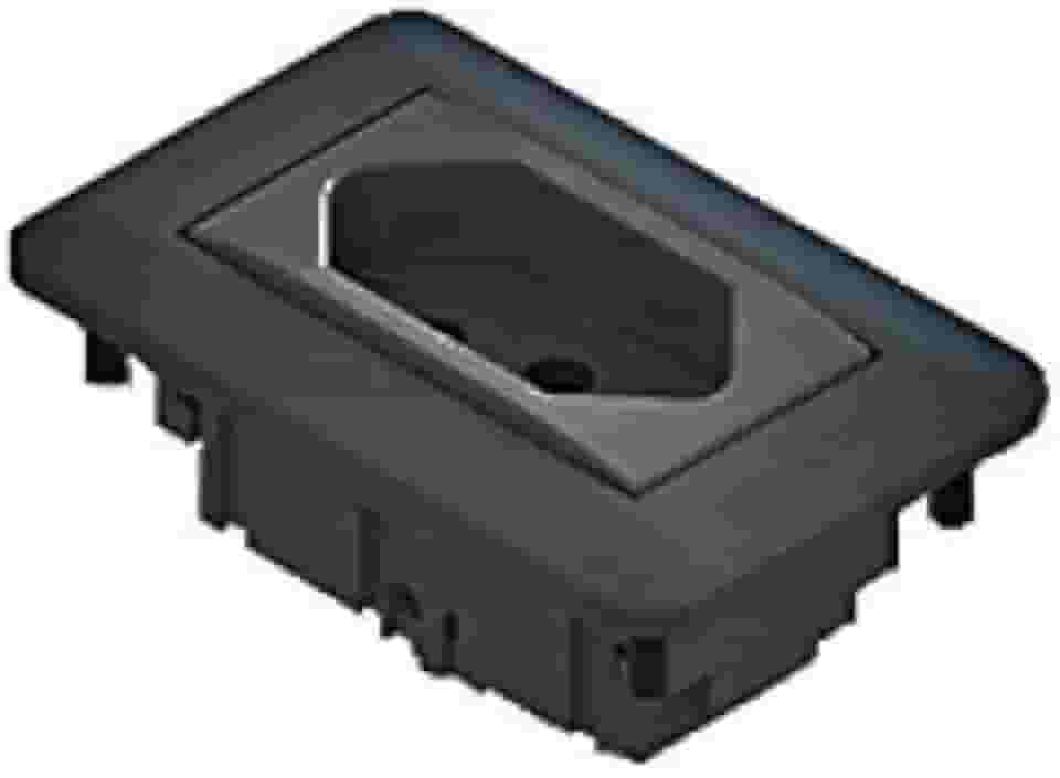 Mini Espelho 1 Tomada 20a Embutir Para Móveis - Preto