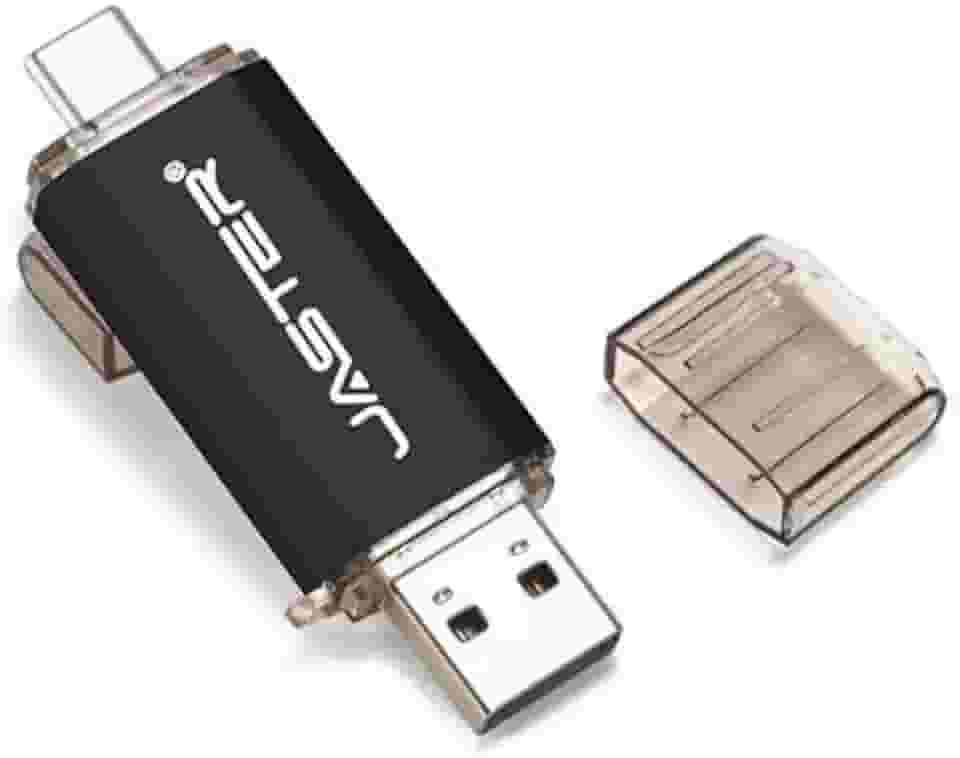 Tecnoark Pen Drive OTG 64GB, USB Tipo C, Compatível com Notebooks e Celulares Android, Preto