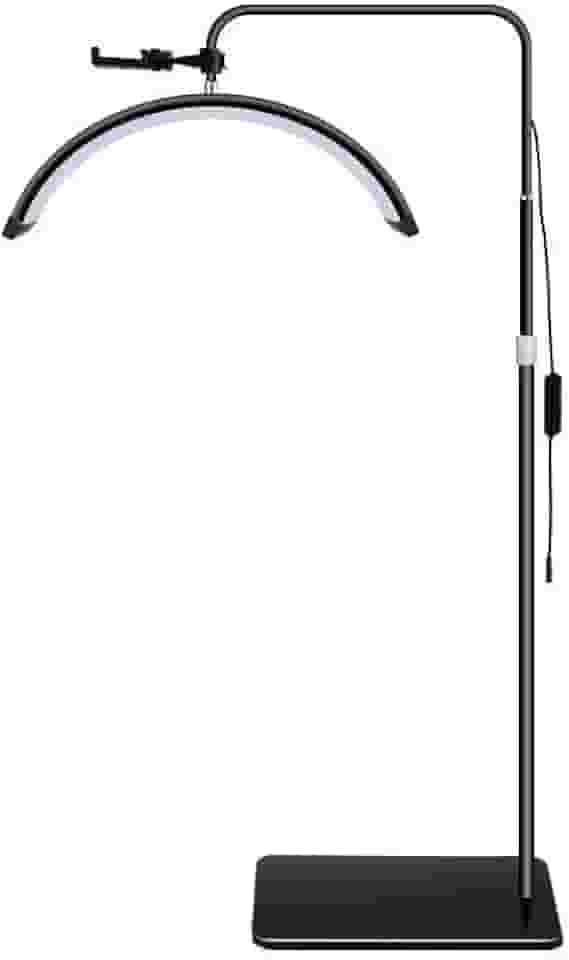 Ring Light Meia Lua, Luminaria Meia Lua Estetica Mesa 3 Tons Ajustavel Salao Beleza Limpeza de Pele(Preto)