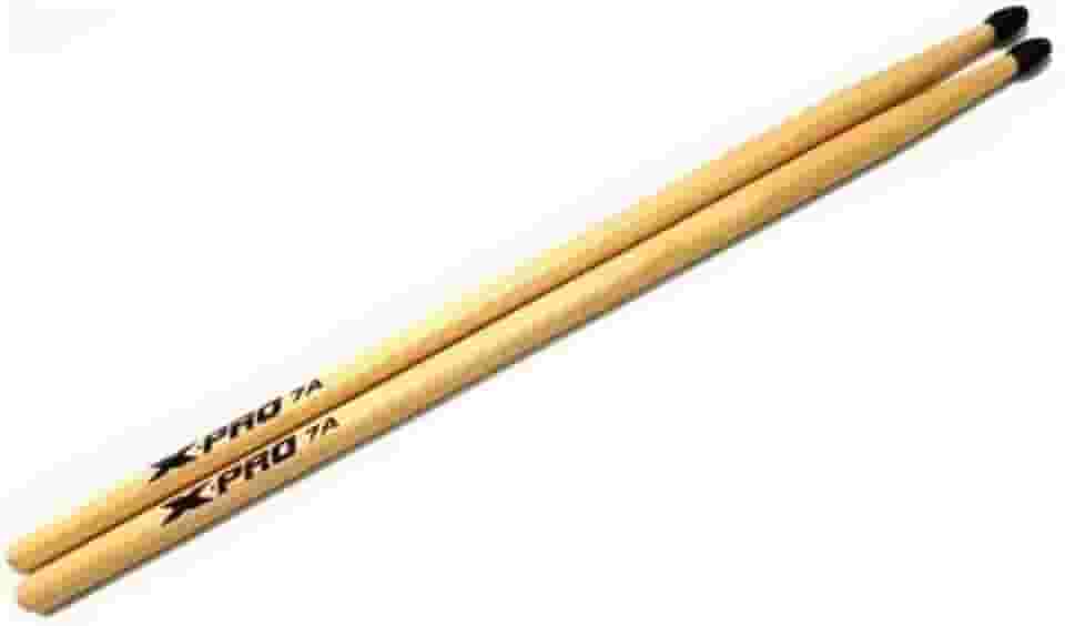 Baquetas X-Pro 7A, Ponta de Nylon, Madeira Natural, Par, 42 cm