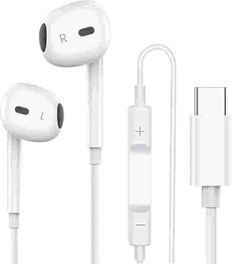 Fones de ouvido tipo C para iPhone 15 15 Pro 15 Pro Max 16 16 Pro Max com fio, fones de ouvido estéreo compatíveis com a maioria dos dispositivos com conector tipo C - DM SHOPP