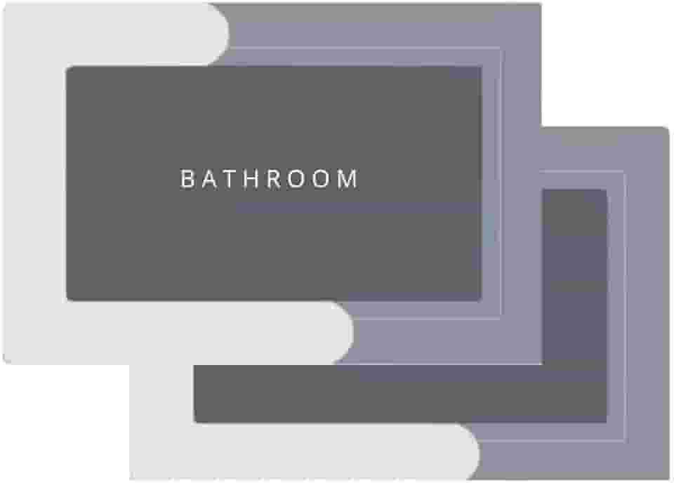 Kit 2 Tapetes Mágicos Ultra Absorventes Antiderrapantes, Secagem Rápida, Laváveis, Ideais para Banheiro, Lavabo e Lavanderia, Conforto, Segurança e Estilo para Sua Casa (Cinza)