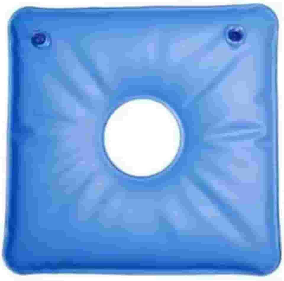 Almofada Terapêutica Quadrada Com Orifício Duo Inflável Água Duas válvulas