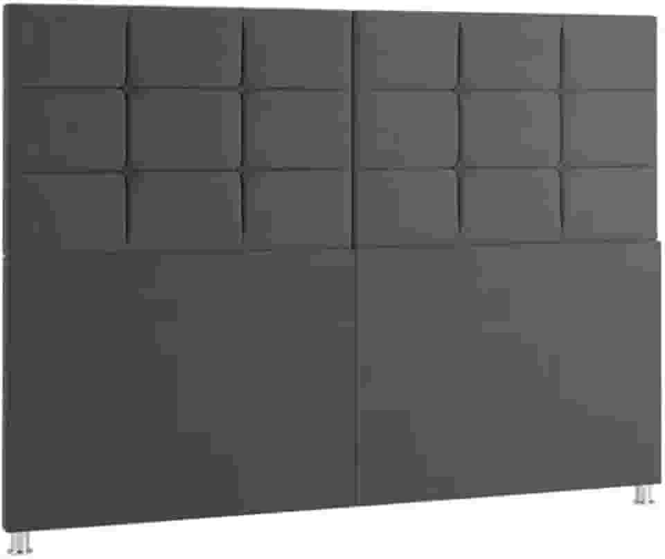 Cabeceira Estofada Com Pé De Cama Box Casal E Queen Modelo(Cinza,QUEEN 1.60)