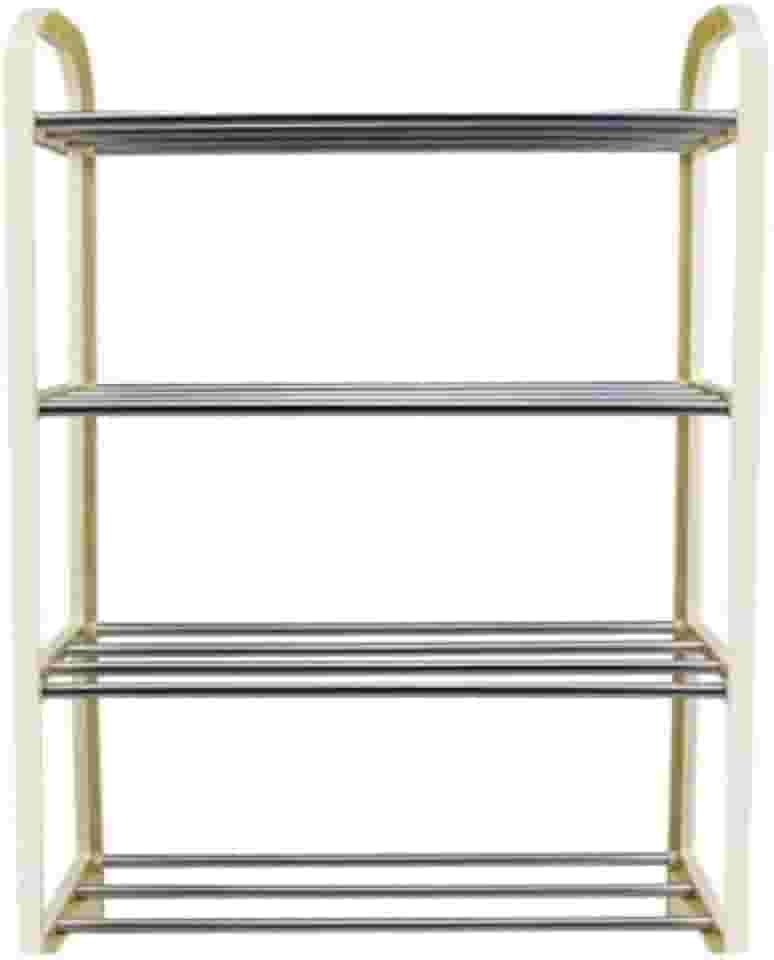 Sapateira Plástico com Metal 4 Divisórias Desmontável (Branco)