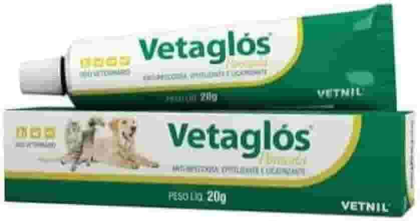 Vetaglos, Pomada Cicatrizante e Anti-infecciosa, 20g, para Cães e Gatos