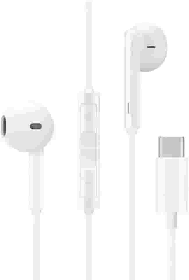 Fone de Ouvido com Fio Premium Tipo-C, 4ª Geração, Anti-Ruído (99,15%), Cabo de Tecido Antitramado, Branco – Compatível com Samsung, Motorola, LG e Smartphones USB-C.