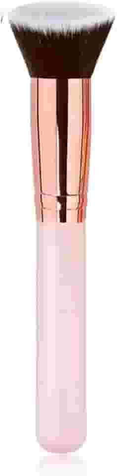 Pincel Kabuki Profissional para Maquiagem, Multifuncional, Cerdas Macias (Rosa e dourado)