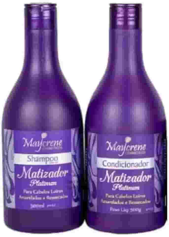 Kit Matizador Platinum Maycrene Shampoo Condicionador 2x500g