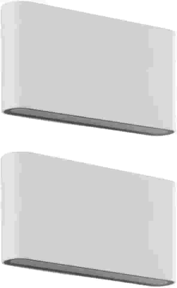 Kit 2x Arandela Externa Slim Pastilha Alumínio Branca Facho Duplo LED 3000K 12W IP45 Bivolt