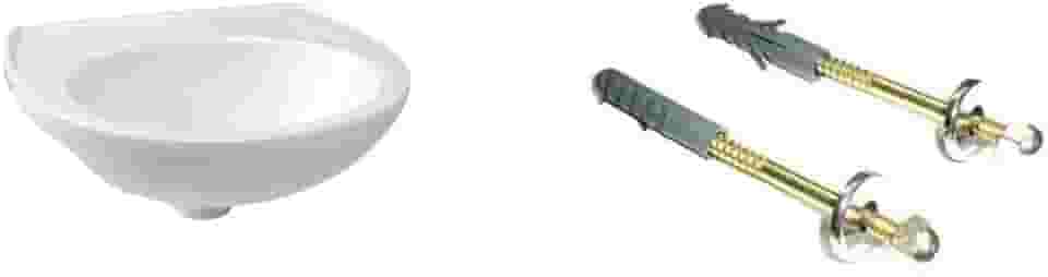 Lavatório Suspenso Branco 42x32cm para Banheiro – Cuba de Parede com Opções de Instalação (+Parafuso+Bucha)