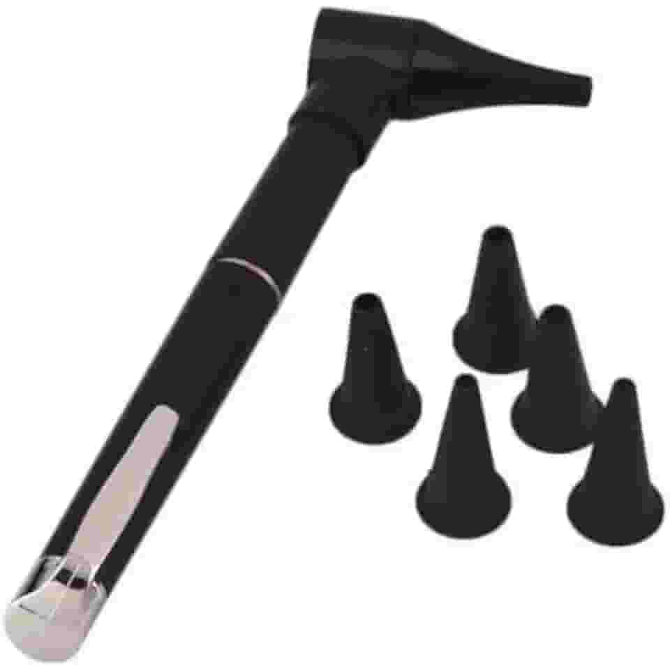 Caneta de luz LED preto portátil, caneta de orelha, lanterna clínica, para enfermeiros médicos