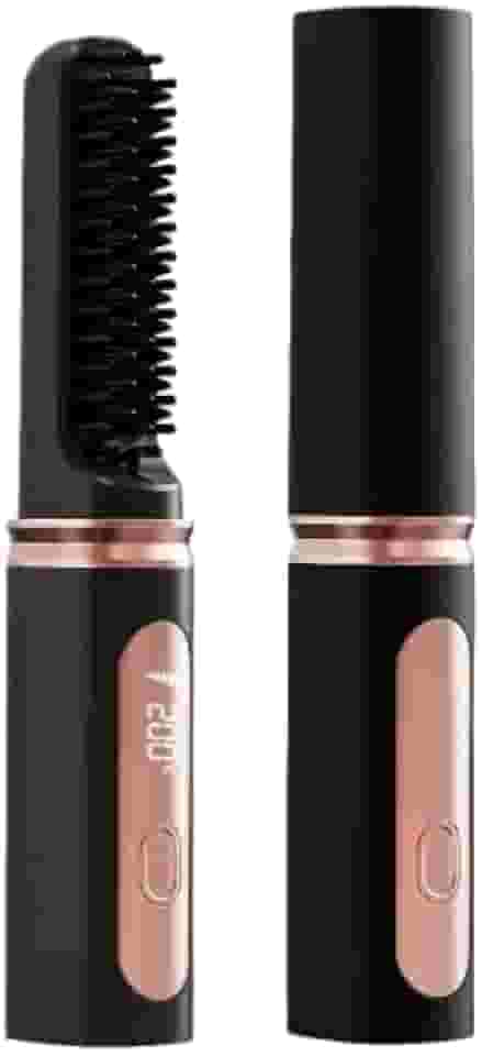 Escova Alisadora Recarregável Modeladora com 3 Cores e Sem Fio - Estilosa, Prática e Perfeita para Presente(preto)