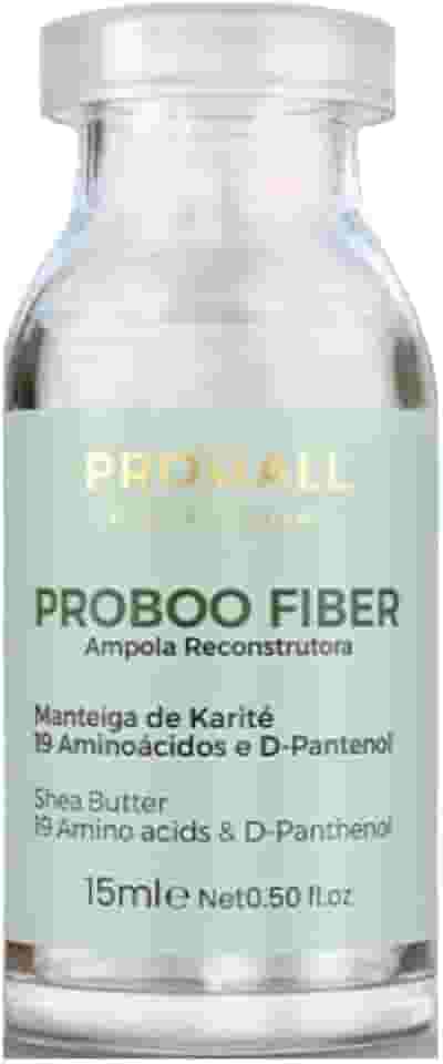 Ampola Capilar Prohall Proboo Fiber 15ml - Reconstrução Profunda Cabelos Danificados - Manteiga Karité, 19 Aminoácidos e D-Pantenol