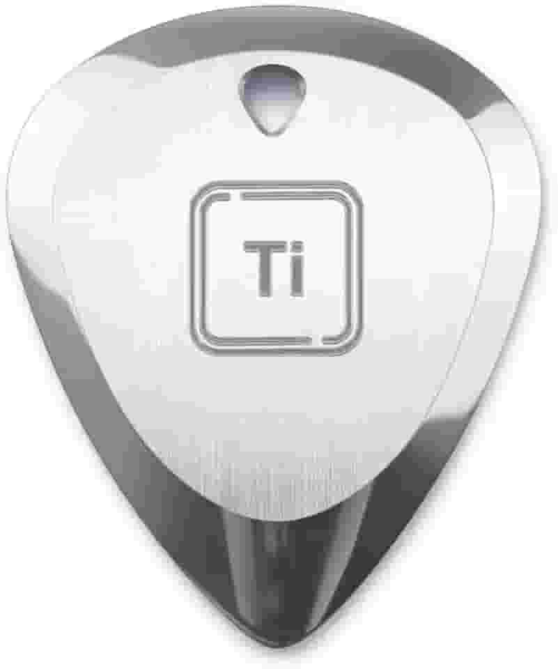 Palheta de guitarra de titânio premium Ti-Geek com 2,8 mm de espessura, prata metálica para metal, baixo, aderência antiderrapante para guitarra elétrica, pulseira, durabilidade vitalícia - perfeita