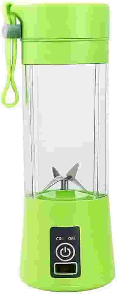 Liquidificador Portátil 420ml Mini Mixer Recarregável USB – Coqueteleira Elétrica 6 Lâminas, Sem Fio, Garrafa Squeeze com Tampa – Para Suco, Vitaminas e Coquetéis (Verde)