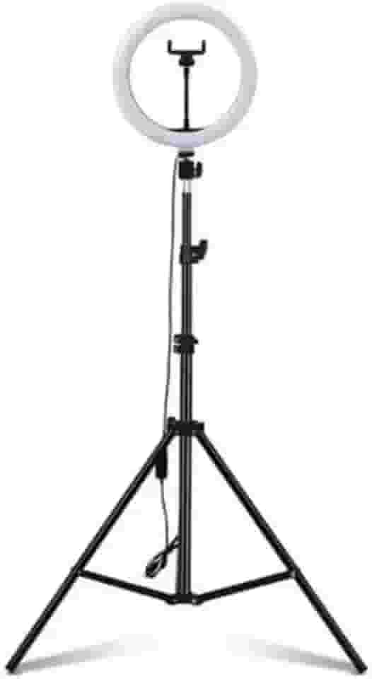 Suporte para Ring Light com Tripé Ajustável – LED 10 Polegadas com Suporte para Celular – Iluminação Profissional para Fotos, Vídeos, Lives e Maquiagem