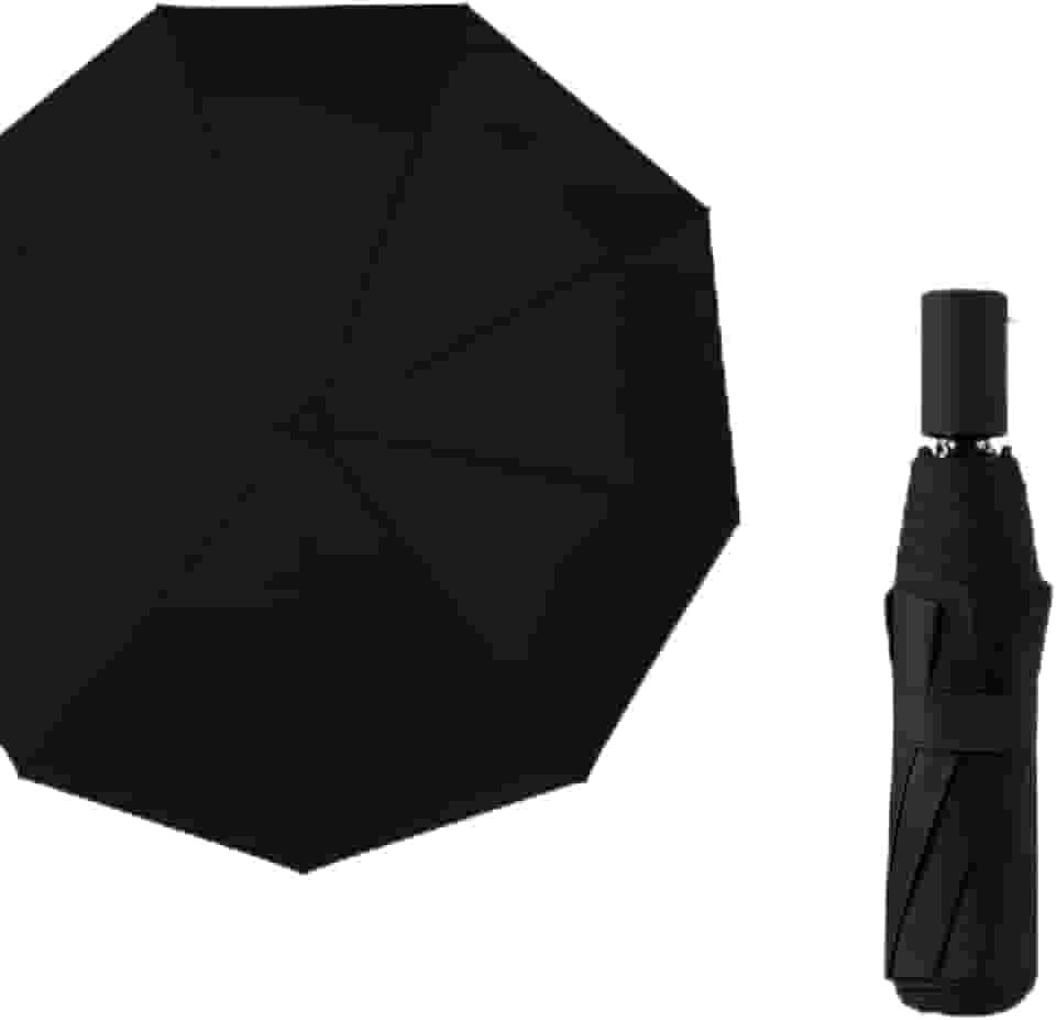 Guarda-Chuva Preto Resistente ao Vento Proteção Contra Chuva