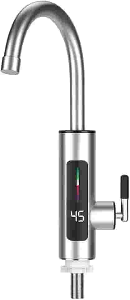 Torneira Elétrica Para Cozinha Banheiro Com Visor de Temperatura Regulagem e Giratória 360° Aço Inoxidável 110V(220V regulagem)