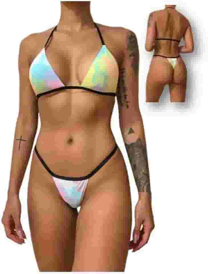 Biquini TIE-DYE Biquíni para Marquinha tipo Fita em Tecido (Tamanho único)