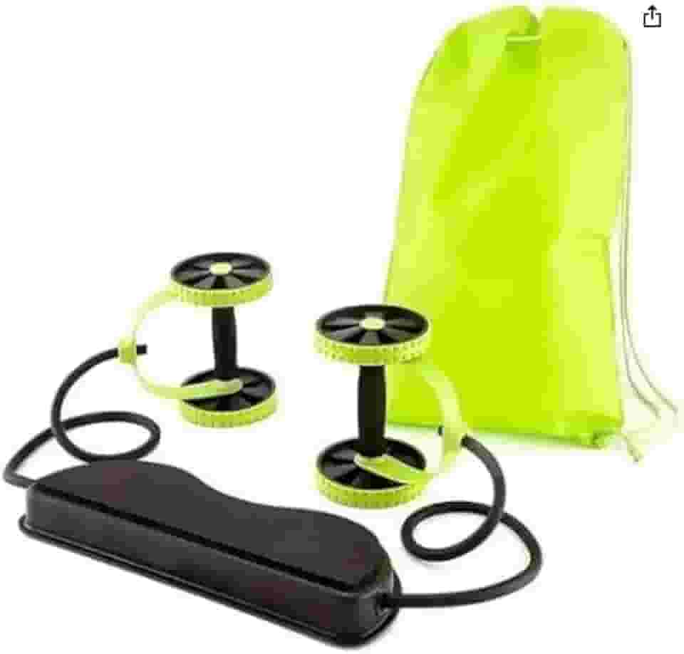 Aparelho de Exercícios para Emagrecer e Malhar em Casa, 44 Exercícios, 6 Níveis de Resistência, Verde com Preto, 41x5x5cm