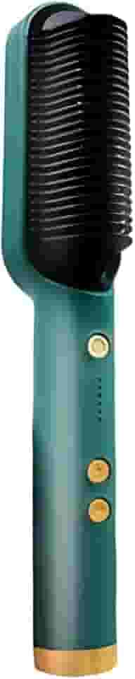 Escova Alisadora De Cabelo Elétrica Bivolt, Alisa, Hidrata, Modela, Alinha e Anti Frizz, Pente Quente para Cabelos Cacheados e Ondulados, 5 Níveis de Temperatura