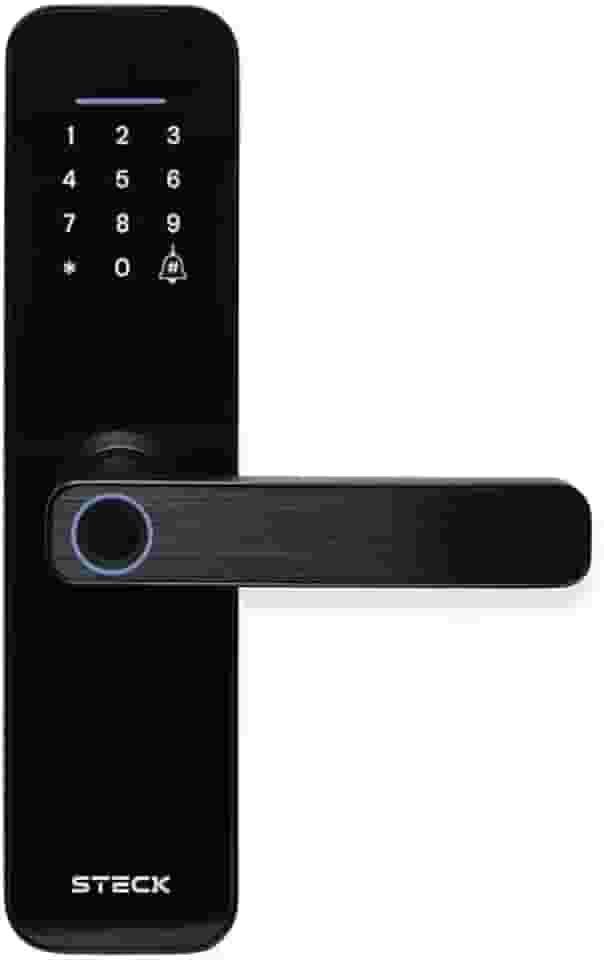 Steck, Fechadura Inteligente Wi-Fi Com Maçaneta e Biometria, Ambiente Conectado, SLOCK3PS1