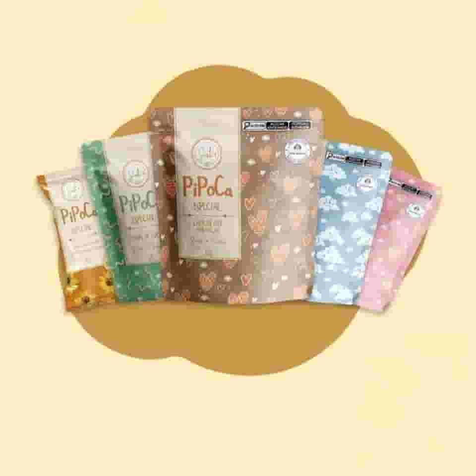 Kit Pipocas Gourmet Sinta+ 50g Leite em Pó + Caramelo Flor de Sal + Chocolate 50% Cacau + Chips de Coco + Cúrcuma (5 unidades)