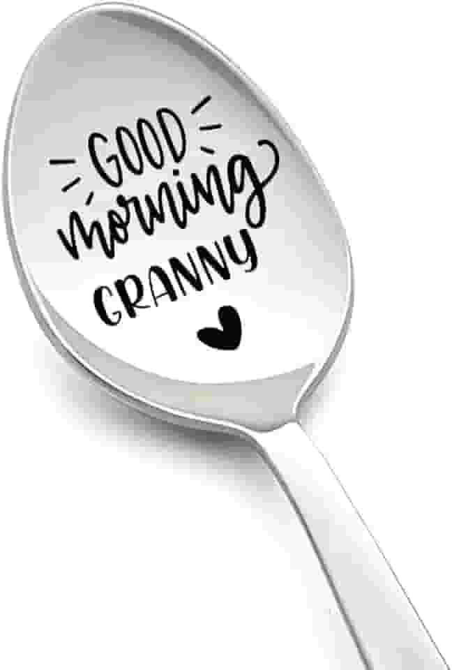 Presente para avó vovó do neto, neta, bom dia, colher de avó para avó, avó, presentes de aniversário de Natal para avó, avó, colheres de café