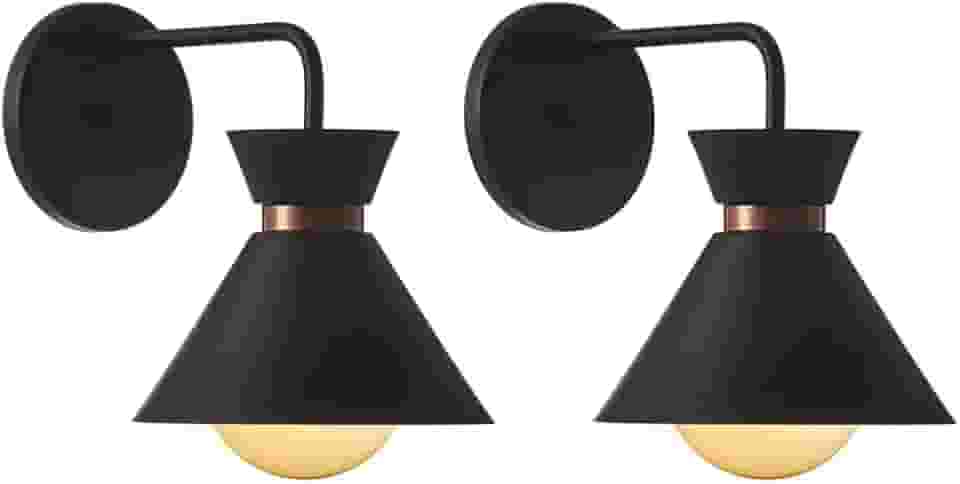 Kit 2 Arandelas Interno Retro Dubai Alumínio Decorações (Preto)