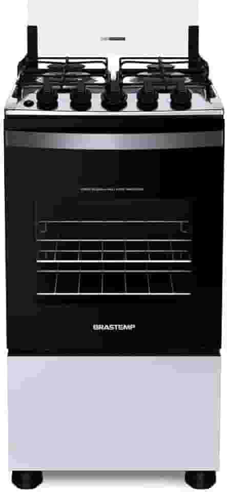 Fogão Brastemp 4 Bocas Branco com Duas Prateleiras com Alturas Ajustáveis - BFO4NBB Bivolt