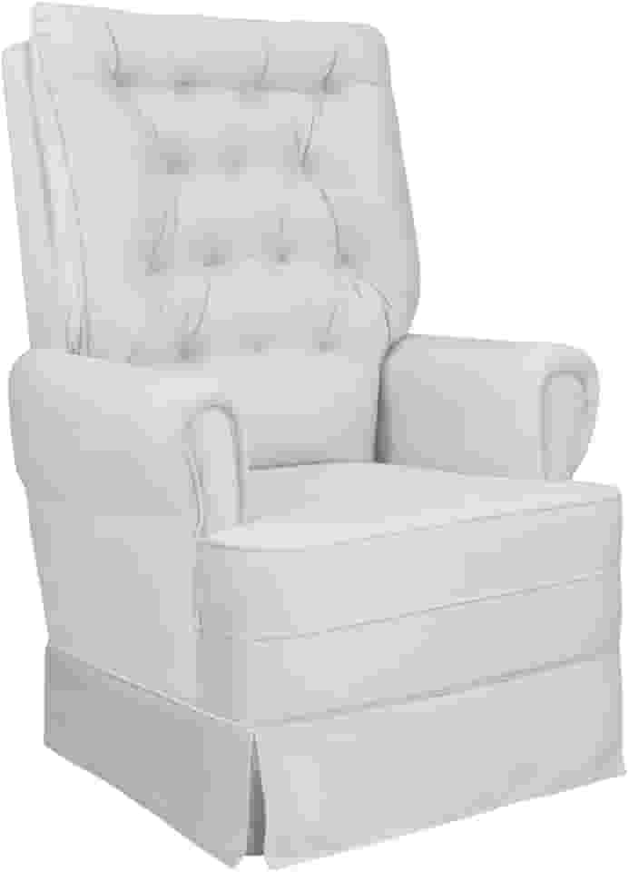 Poltrona de Amamentação Balanço e Puff Veludo Bege Eloisa-Decora Vip Brasil