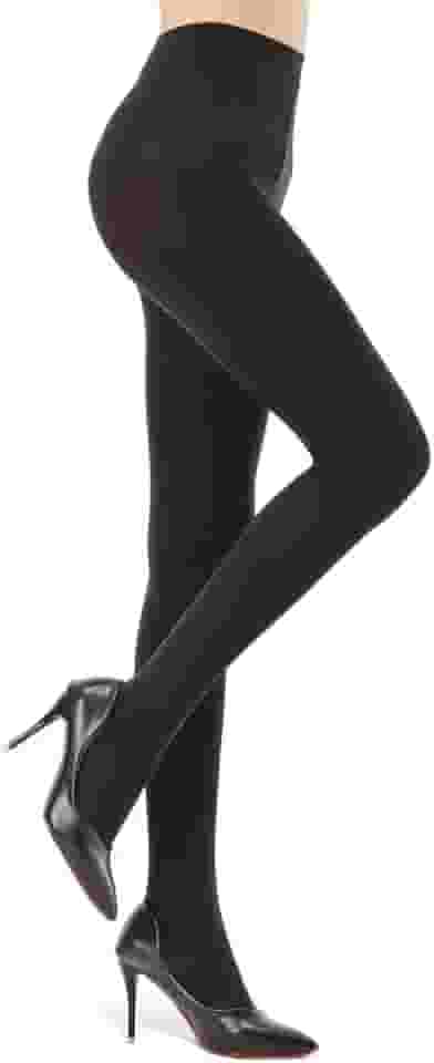 Meia-calça feminina ultra opaca – Meia-calça 70D com controle de microfibra, Preto, GG