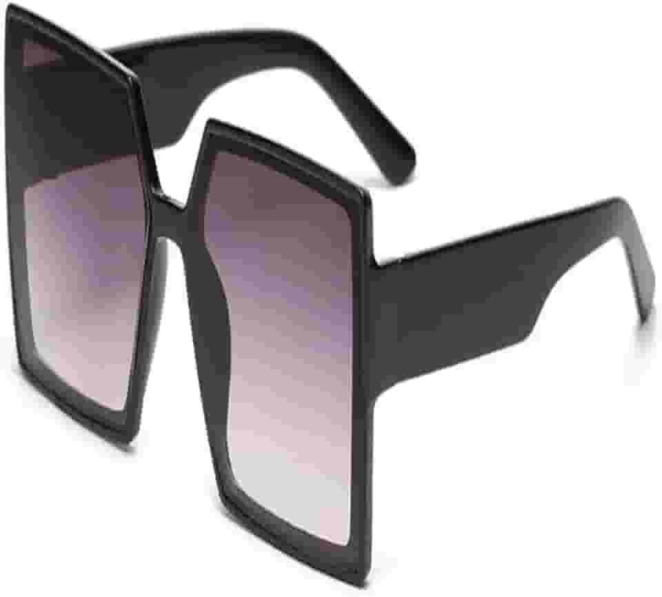 Óculos de sol vintage preto e branco, modernos, grandes, femininos, armação grande