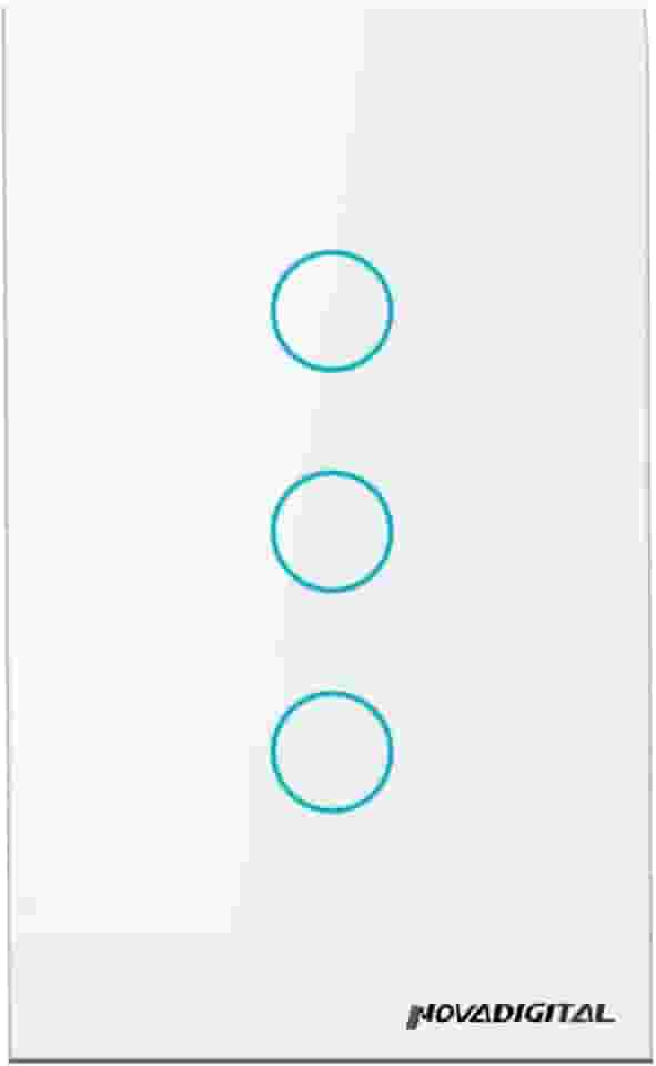 Interruptor Smart Wifi Inteligente Touch Nova Digital 3 botões Lite BR 4x2