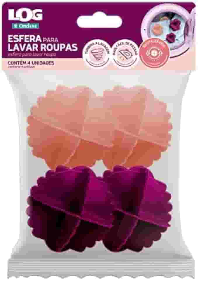 Ordene - Esfera para Lavar Roupas Coloridas, Pacote com 4 unidades Reutilizáveis, Linha Log